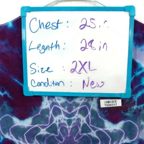 Hand Dyed Tie Dye Tee Cotton Jersey Shirt Adult Pl - Picture 3 of 3